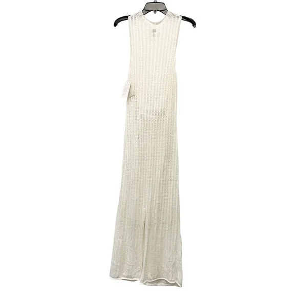 A New Day Women's Cream Pointelle Knit Sleeveless Maxi Sweater Dress Size XS - Picture 4 of 6